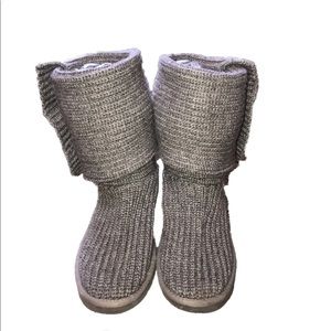 UGG Classic Cardy Gray Knit Boots